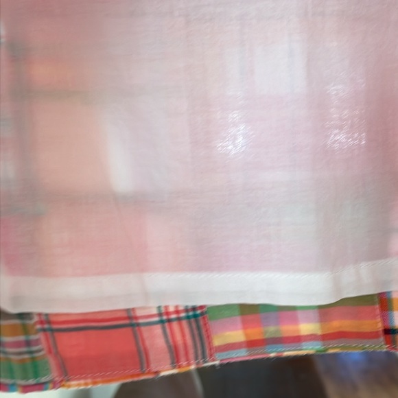 TALBOTS MADRAS SKIRT SIZE 8P PEACH/PINK - Picture 3 of 4